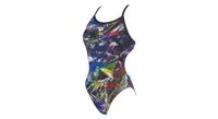 arena femme iridiscent challenge back una pieza negro multi