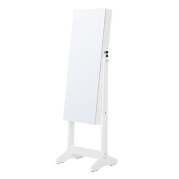 Armario joyero con gran puerta espejo - h152 cm - Blanco