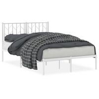cama matrimonial  cama para adulto  estructura cama sin colchon con cabecero metal blanco 120x190cm