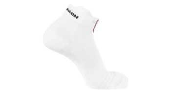 Calcetines tobilleros salomon s lab glide blanco rojo