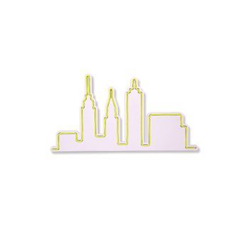 Iluminación Led Decorativa De Plástico City Skyline Amarillo 32x61x2 Cm