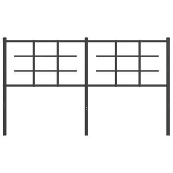 Cabecero Cama Mueble De Dormitorio De Metal 150 Cm Negro M02_0007067