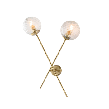 Lámpara De Pared Demetra De Hierro Bronce Cepillado, 2 Luces, .33 P.18 Bl279-ap2-brz