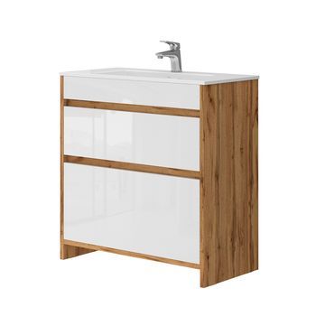 Mueble Bajo Lavabo Detmold 2 Piezas, Mueble Bajo 80 Cm Vicco