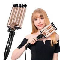 moldeador de pelo de 5 tubos kj-30 50w temperatura de 170 a 220 grados 9x7x33 cm color negro