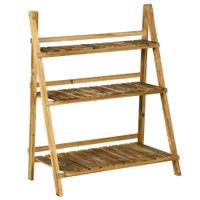 soporte para plantas 80x37x93 cm madera natural