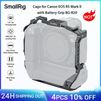 Jaula de cámara SmallRig R5 Mark II para Canon EOS R5 Mark II con empuñadura de batería BG-R20 placa de liberación rápida Arca-Swiss integrada-5623
