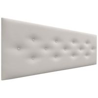 dhome cabecero de polipiel con 3 hileras intercaladas de botones cabezal tapizado cama lujo blanco hueso 160cm