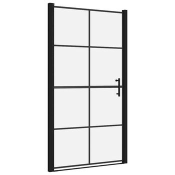 Puertas De Ducha De Vidrio Templado Negro 100x178 Cm Vidaxl