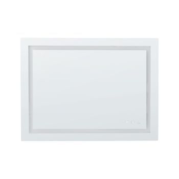 Espejo Led Moderno Para Tocador Baño Rectangular Con Luces De Colores Función Antivaho 80 X 60 Cm Plateado Prenois