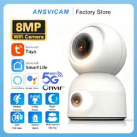 ansvicam camara de vigilancia wifi 8mp 4k con doble pantalla deteccion humana por ia tuya camara de seguridad inalambrica 5g para el hogar