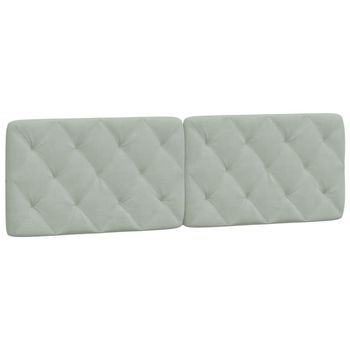 Cabecero De Cama Acolchado Terciopelo Gris Claro 160 Cm