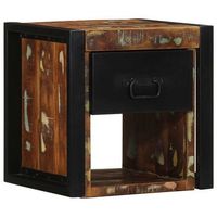 mesilla de noche - mueble para dormitorio - madera maciza reciclada - multicolor 40x35x40cm