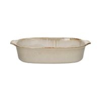 fuente de horno de gres beige 35x23x8 cm