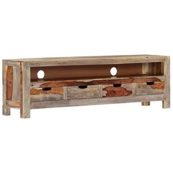 Mueble De Tv Madera Maciza De Acacia 130x30x40 Cm Vidaxl