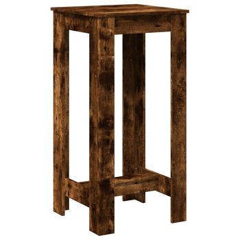 Mesa Alta De Bar | Mesa De Bistró Madera Ingeniería Roble Ahumado 51x50x103,5 Cm