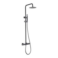 set de ducha termostatico negro gunmetal en acero y laton con cartucho turn clean