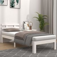 cama individual  cama para adultos  estructura de cama individual madera maciza blanca 90x190 cm cfw234862