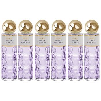 Pack De 6 Eau De Parfum Mujer Saphir Black Femme 200ml