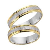 alianzas 14 quilates oro amarillo-blanco con diamante