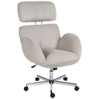 homcom silla de oficina con reposabrazos respaldo alto reposacabezas regulable ruedas altura ajustable giratoria gris   aosom espana