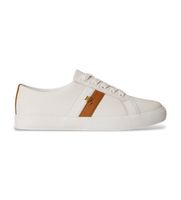 lauren ralph lauren para mujer 802925365011 zapatillas de piel janson ii blanco 40 plano cordones casual