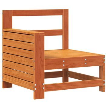 Sofá De Jardín | Sofá De Exterior Con Reposabrazos Madera Pino Marrón 69x62x70,5cm