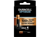 pilas aaa - duracell optimum 4 unidades 15 v lr03  lr3 mx2400 negro
