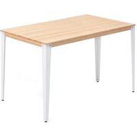 mesa lunds alta 80x160x110cm blanca en madera maciza de pino acabado natural estilo nordico industrial box furniture