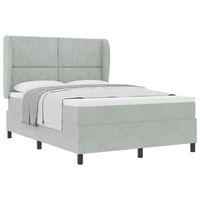 cama tipo box spring manual gris claro 200 x 140 cm terciopelo vidaxl