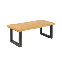 mesa de centro elevable de roble y acero blanco