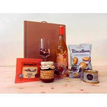 Regalo San Valentin Para Cena Romántica Con Vino Blanco, Foie, Tostadas, Mermelada De Fresa Y Queso