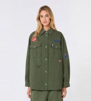 Weekend Max Mara para mujer. 2625086011650 Chaqueta Azza verde (36), Casual, Algodón