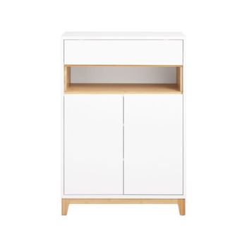 Armario zapatero con un cajón blanco 60x34x85cm nórdico