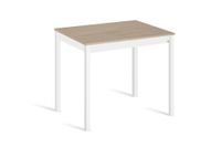 mesa de cocina alta fija 100x60 cm roble pata blanco