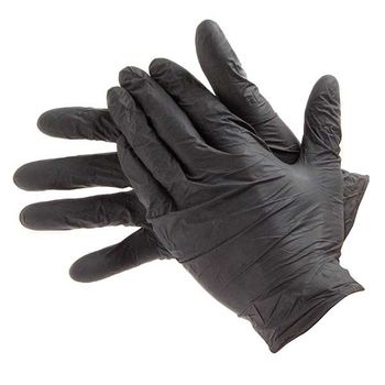 Powder Free Nitrile Gloves Black - Large (Qty 100)