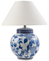 lampara de mesa  porcelana blanco azul
