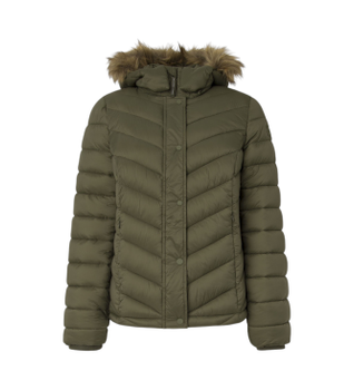 Pepe Jeans para mujer. PL402480 Plumífero Babs Short verde (XS), Casual, Nylon, Sostenible