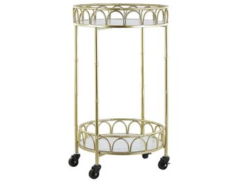 Carrito de cocina  metal mármol blanco