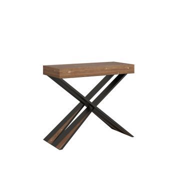 Consola Extensible 90x40/190 Cm Diago Small Estructura De Abeto Teñido Antracita