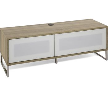 ALPHASON Helium TV Stand - White & Light Oak, White