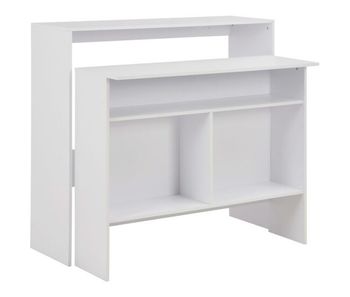 Vidaxl mesa de bar con 2 tableros blanca 130x40x120 cm