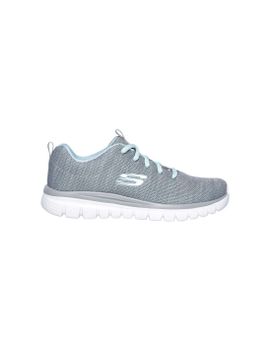 Zapatillas Skechers Graceful-Twisted For Mujer Gray & Mint Mesh/ Trim