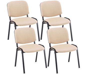 Set de 4 sillas de reuniones ken en tela crema 53x53x83 cm