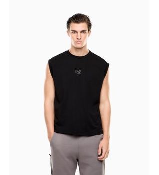 EA7 para hombre. 7M001622_AF21787 Camiseta Natural Ventus negro (XL), Casual, Poliéster, Sin mangas / Tirantes