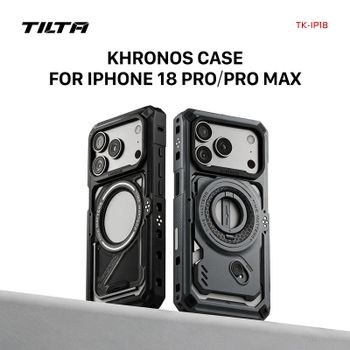 Funda TILTA Khronos para iPhone 18 Pro/Pro Max y 17 Pro/Pro Max, con placa trasera magnética multifuncional Khronos.