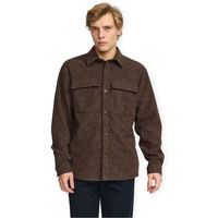 revolution camisa manga larga utility overshirt 3275 - brown para hombre