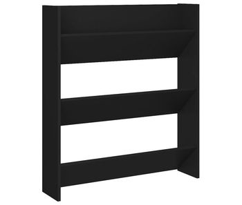 Vidaxl zapatero de pared madera contrachapada negro 80x18x90 cm