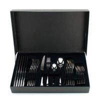 juego de cubiertos en acero inoxidable 24 piezas pompeya 6 cucharas 6 tenedores 6 cuchillos 6 cucharas de postre