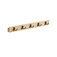 colgador de pared con estante y 5 ganchos de metal beige natural  1